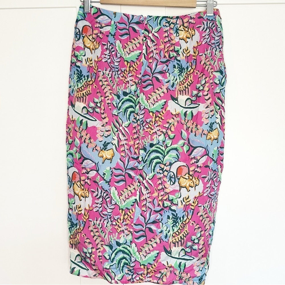 J. McLaughlin Floral Freshfield Blakely Skirt 2 tropical colorful pencil knee - Picture 5 of 12